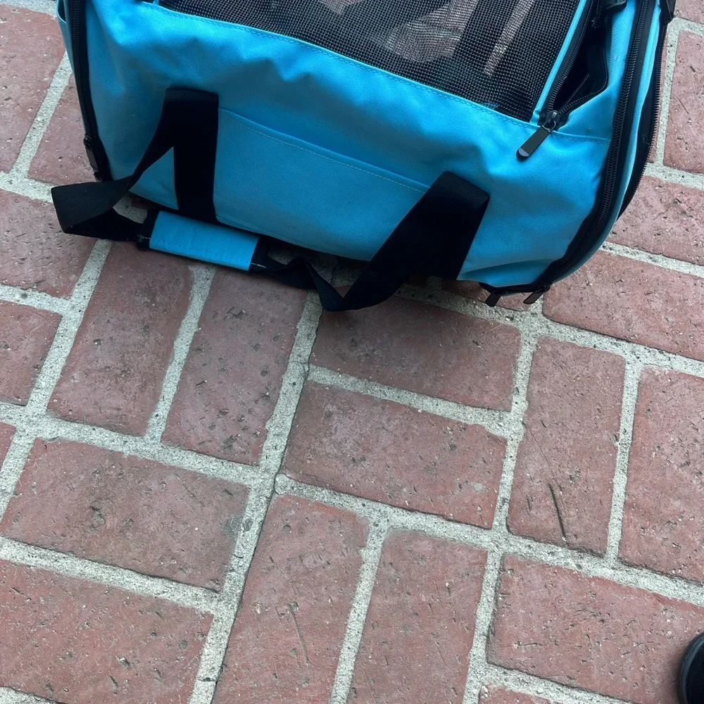Blue and Black pet travel Duffle Bag